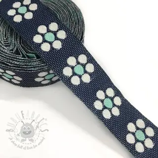Nauha Jeans flowers mint