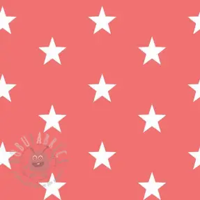 Puuvillakangas Stars coral