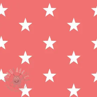 Puuvillakangas Stars coral