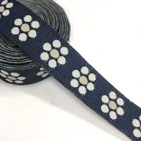 Stuha Jeans flowers beige
