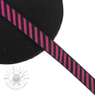 Sileä kuminauha 2,5 cm Diagonal fuchsia