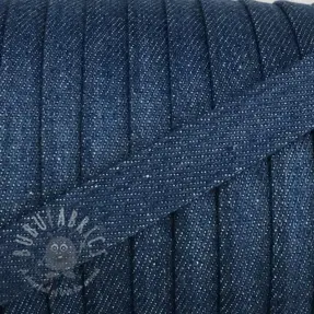 Puuvillanyöri litteä 15 mm Denim blue