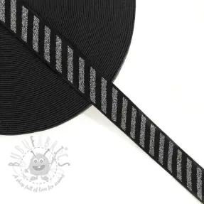 Sileä kuminauha 2,5 cm Diagonal dark grey