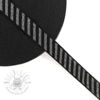 Sileä kuminauha 2,5 cm Diagonal dark grey