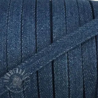 Puuvillanyöri litteä 10 mm Denim blue