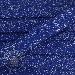 Puuvillanyöri litteä 15 mm melange cobalt