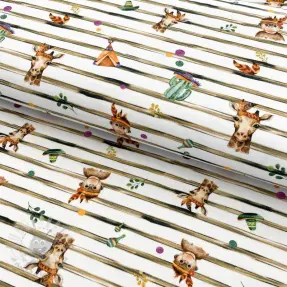 Neulos Snoozy fabrics Indian zoo digital print 2. laatuluokka