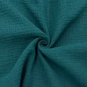 Dvojitá gázovina/mušelín dark cyan ORGANIC