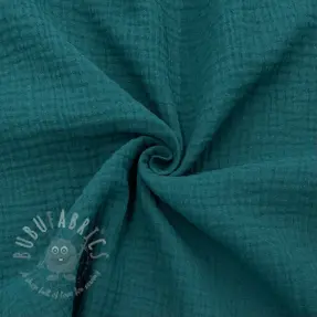 Kaksinkertainen harsokangas/musliini dark cyan