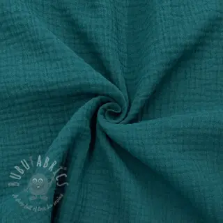 Kaksinkertainen harsokangas/musliini dark cyan