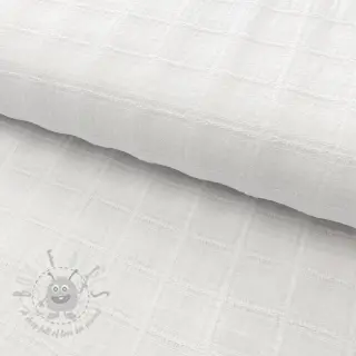 Bavlnená látka EMBROIDERY DOBBY Square white