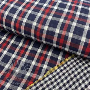 Kaksinkertainen harsokangas/musliini Double sided Checks navy