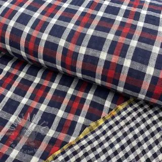 Kaksinkertainen harsokangas/musliini Double sided Checks navy