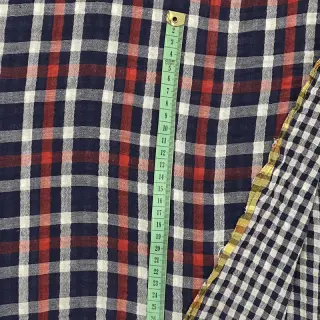Dvojitá gázovina/mušelín Double sided Checks navy