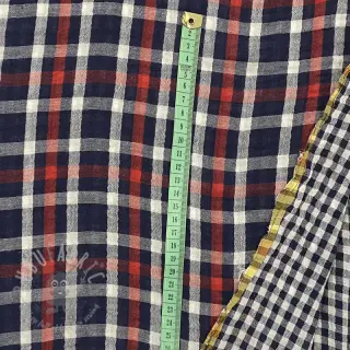 Kaksinkertainen harsokangas/musliini Double sided Checks navy