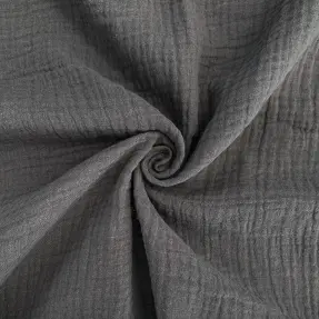 Dvojitá gázovina/mušelín dark grey ORGANIC