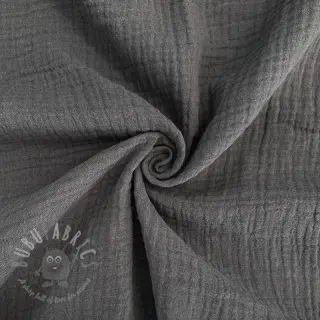 Kaksinkertainen harsokangas/musliini dark grey ORGANIC
