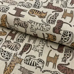 Sisustuskangas Linenlook Cat wildlife art