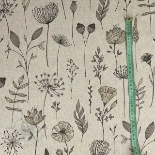 Sisustuskangas Linenlook Handdrawn flowers