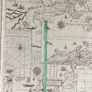 Dekoračná látka Linenlook Map mediterranean sea