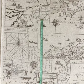 Sisustuskangas Linenlook Map mediterranean sea