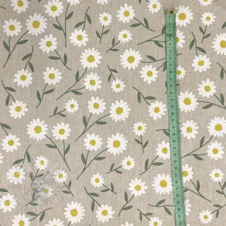 Sisustuskangas Linenlook Daisy sweet field