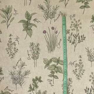 Sisustuskangas Linenlook Herbal culinary kitchen