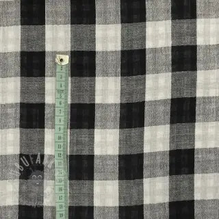 Kaksinkertainen harsokangas/musliini Double sided CHECKS MINI black