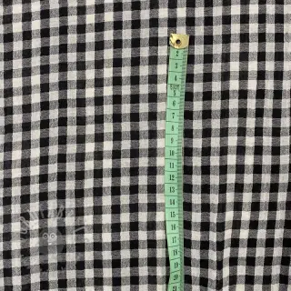 Kaksinkertainen harsokangas/musliini Double sided CHECKS MINI black