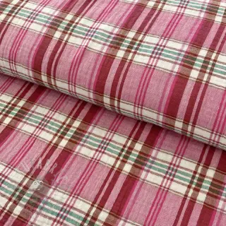Kaksinkertainen harsokangas/musliini Double sided CHECKS pink