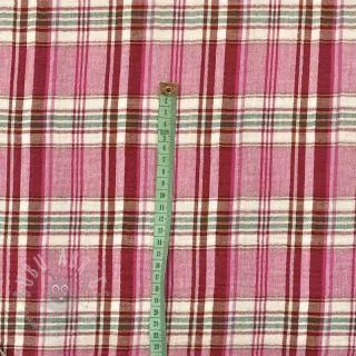 Kaksinkertainen harsokangas/musliini Double sided CHECKS pink