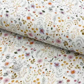 Kaksinkertainen harsokangas/musliini Lovely meadow white