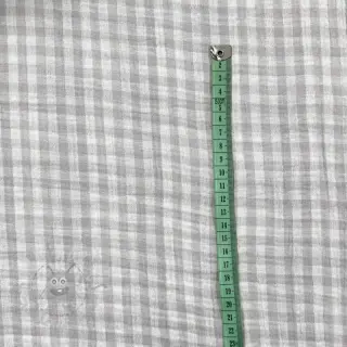 Kaksinkertainen harsokangas/musliini Double sided CHECKS MINI grey