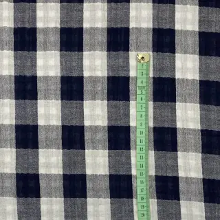 Dvojitá gázovina/mušelín Double sided CHECKS MINI navy