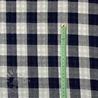 Kaksinkertainen harsokangas/musliini Double sided CHECKS MINI navy