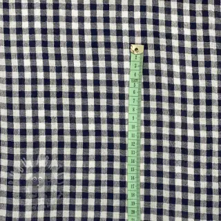 Kaksinkertainen harsokangas/musliini Double sided CHECKS MINI navy