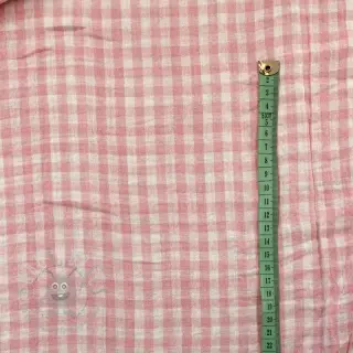 Kaksinkertainen harsokangas/musliini Double sided CHECKS MINI old rose