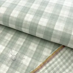 Kaksinkertainen harsokangas/musliini Double sided CHECKS MINI nile