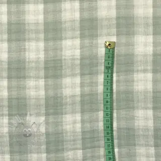 Kaksinkertainen harsokangas/musliini Double sided CHECKS MINI nile