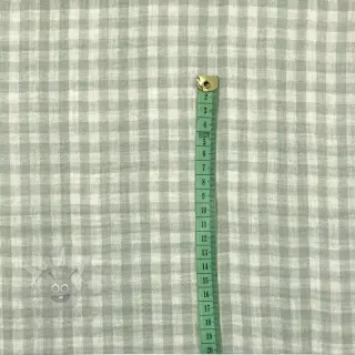 Kaksinkertainen harsokangas/musliini Double sided CHECKS MINI nile