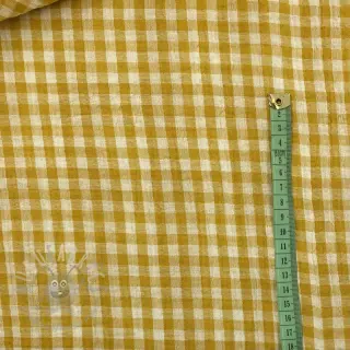 Kaksinkertainen harsokangas/musliini Double sided CHECKS MINI ochre