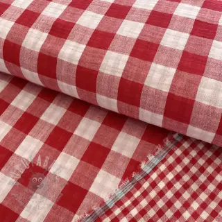 Kaksinkertainen harsokangas/musliini Double sided CHECKS MINI red