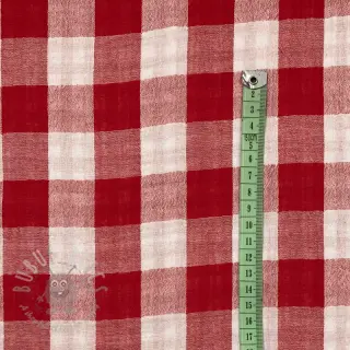 Kaksinkertainen harsokangas/musliini Double sided CHECKS MINI red