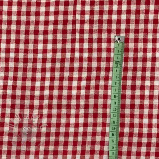 Kaksinkertainen harsokangas/musliini Double sided CHECKS MINI red