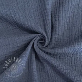 Kaksinkertainen harsokangas/musliini jeans blue ORGANIC