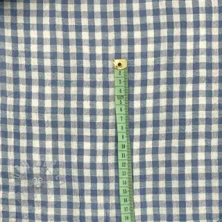 Kaksinkertainen harsokangas/musliini Double sided CHECKS MINI indigo