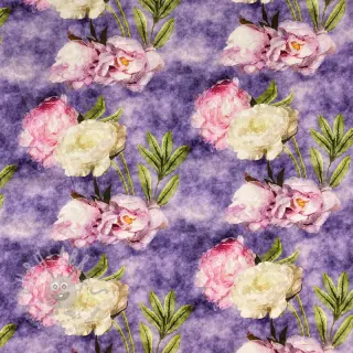 Viskoosi Artistic flowers design C digital print