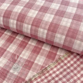 Kaksinkertainen harsokangas/musliini Double sided CHECKS MINI mauve