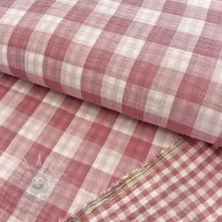 Kaksinkertainen harsokangas/musliini Double sided CHECKS MINI mauve