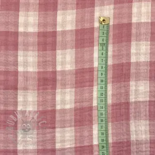 Kaksinkertainen harsokangas/musliini Double sided CHECKS MINI mauve